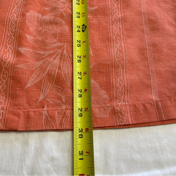 Tommy Bahama 100% Silk Maui Border Shirt Button Up Orange Coral Men’s XL - Picture 7 of 11